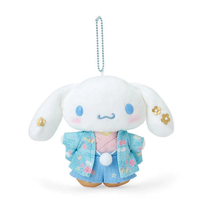 Sanrio | Cinnamoroll Mascot Holder Plush Keychain 18×6.5×14Cm (Kimono/ Sakura 2024)
