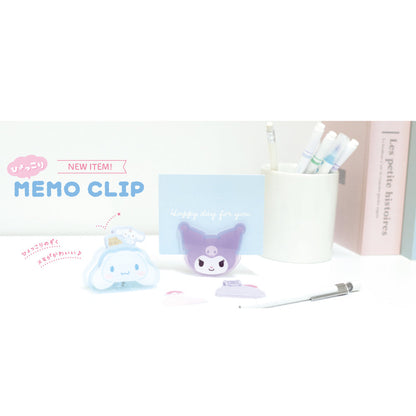 SANRIO | Memo Clip Stand & Memo Pad Peek-A-Boo Paper Clip H60×W70×D20mm (Cinnamoroll)