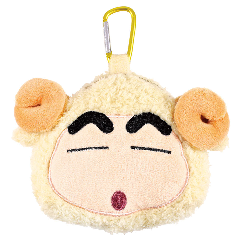 Crayon Shin-chan | Carabiner Attached Plush Mascot Pouch Bag Charm 5.6 x 14.6 x 11.8cm (Transformation Sheep)