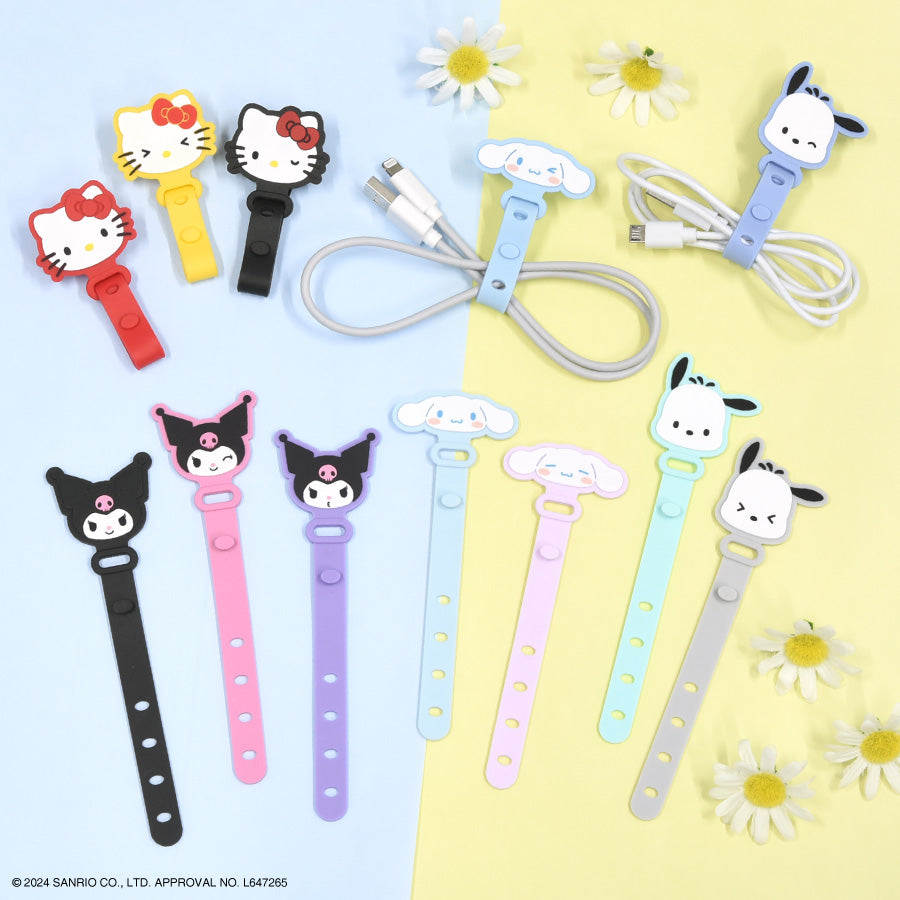 Sanrio | Cable Band 3Pcs Set 日本三丽鸥 数据线收集Set/雨伞防丢/包装封口 装饰带