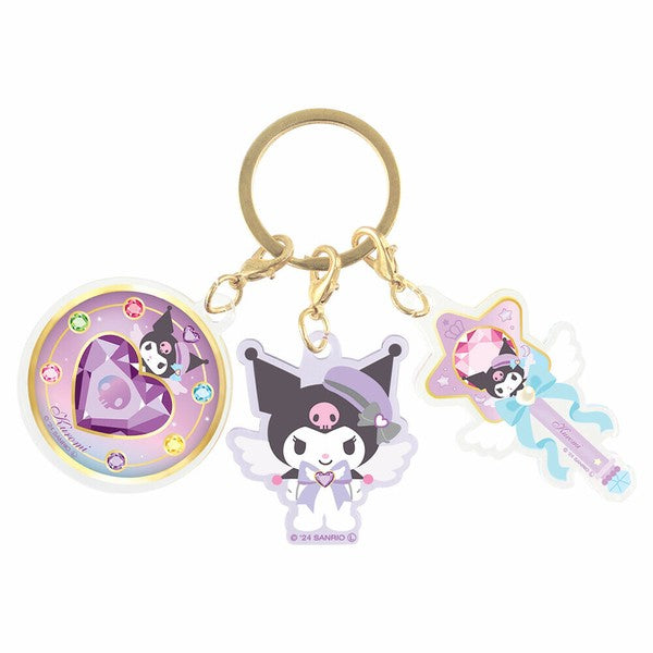 SANRIO | Kuromi Acrylic Three Charm Keychain 4 x 97 x 140mm (Magical Jewelry)