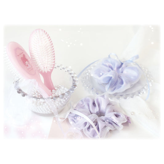 SANRIO | Kuromi Ribbon Layered Scrunchie Hair Accessory H108×W108mm (Balletcore)