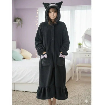 SANRIO | Kuromi Double-Sided Fleece Wearable Blanket (Free Size)