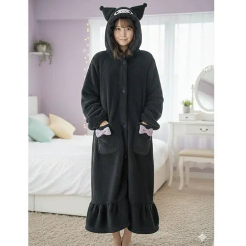 SANRIO | Kuromi Double-Sided Fleece Wearable Blanket (Free Size)