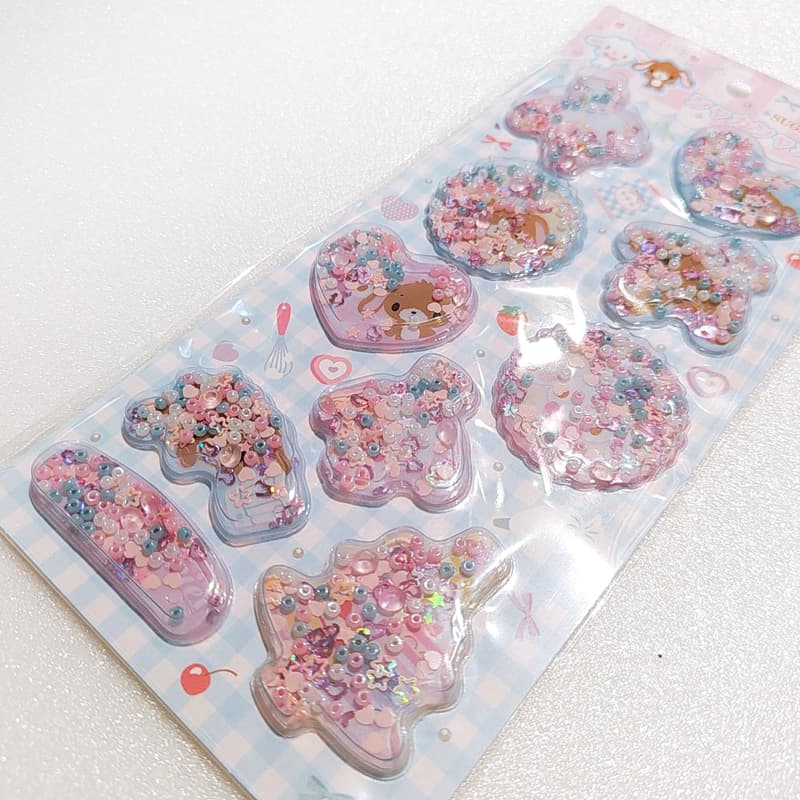 SPINNS x SANRIO | Sugarbunnies Shaker Sticker 185×95×5mm (Blue)