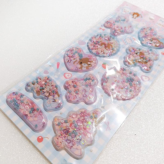 SPINNS x SANRIO | Sugarbunnies Shaker Sticker 185×95×5mm (Blue)