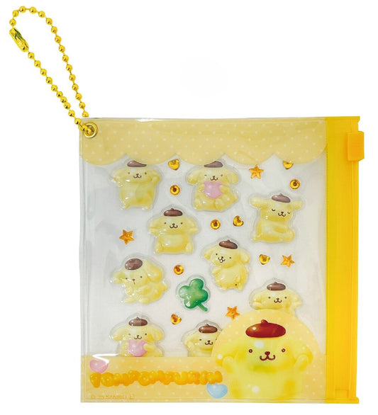 SANRIO | Pompompurin Mini Deco Sticker & Slide Case with Ball Chain 105×110×10mm