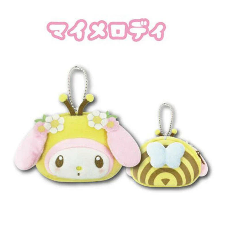 SANRIO | My Melody Pouch Holder Plush Keychain Bag Charm 12 x 8 x 2 cm (Bee)