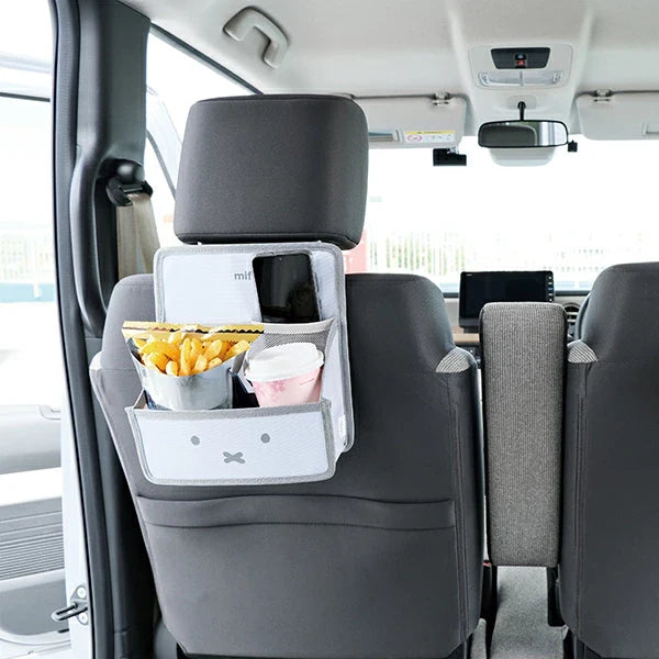 MIFFY | Car Headrest Backseat Organizer Multi Pocket 22.5×25.5×9cm (White)