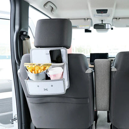 MIFFY | Car Headrest Backseat Organizer Multi Pocket 22.5×25.5×9cm (White)
