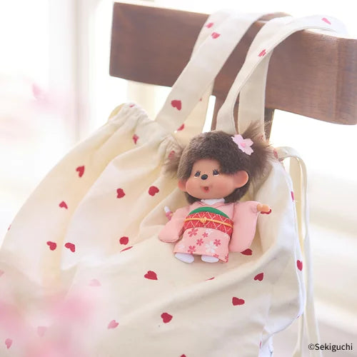 Monchhichi | Plush Keychain Bag Charm H12×W10×D5.5cm (Cherry Blossom / Sakura Kimono)