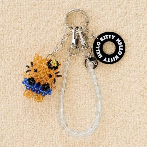 Me% x Hello Kitty | Beaded Keychains Bag Charm 14.5cm Approx. (Tanned)