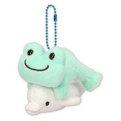 Pickles the Frog | Plush Keychain Mascot Holder H8×W8.5×D12cm (Sea Friends Dolphin)