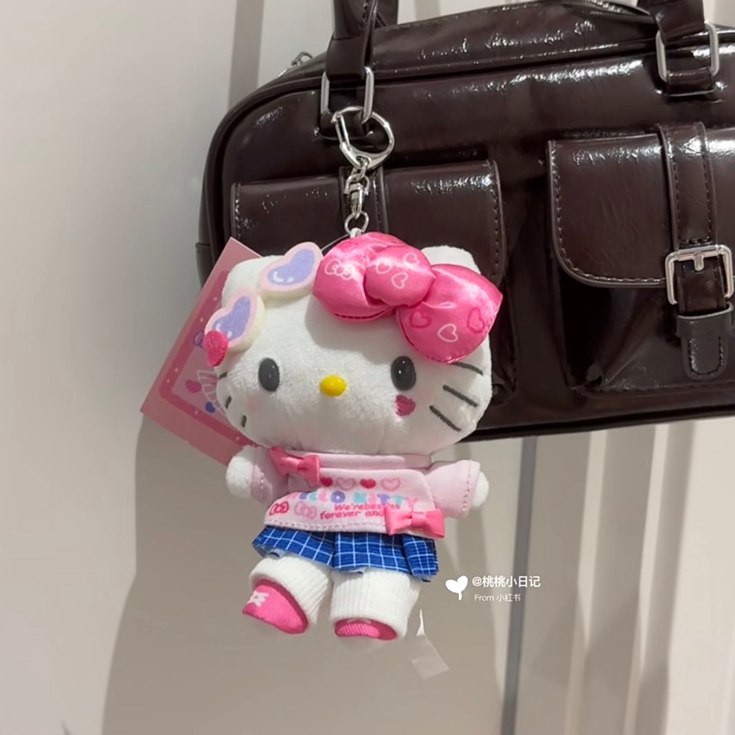Sanrio | Hello Kitty Mascot Holder Plush Keychain Bag Charm 16.5 x 12.5 x 6.6cm (Academy Kirameki Festival / School