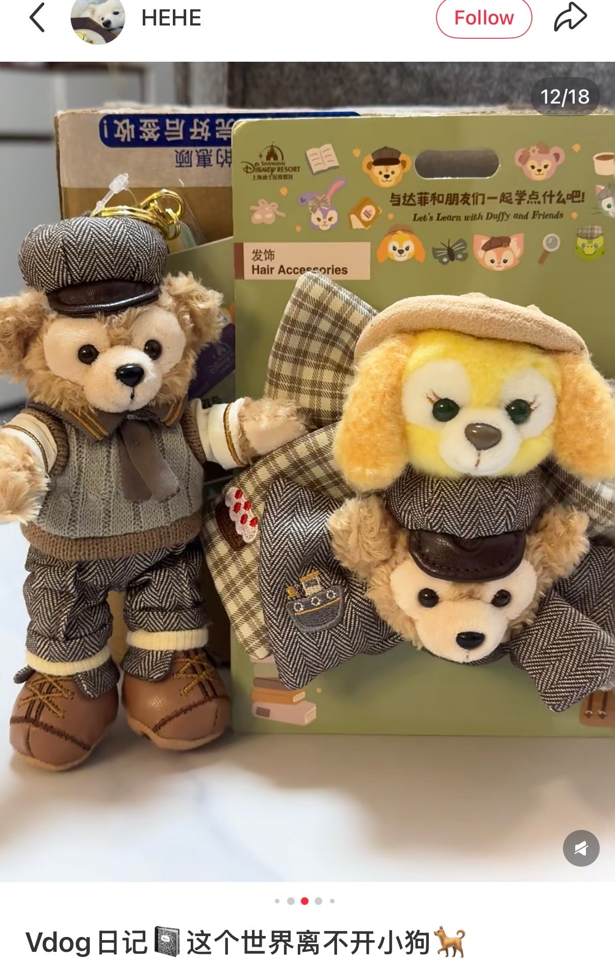 DISNEY | Shang Hai Disney Duffy & CookieAnn Mascot Hair Accessories Set Hair Tie (Let’s Learn with Duffy and Friends)
