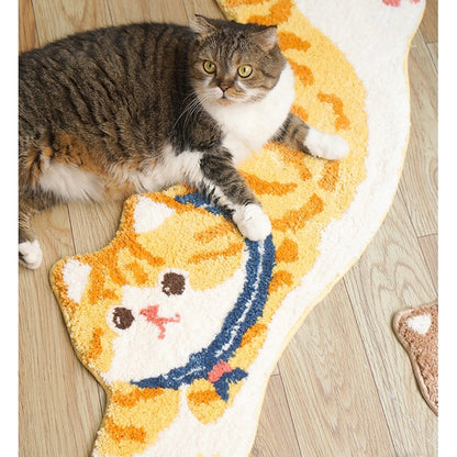 Mewjicat-Shaped Floor Rug(Or) ///