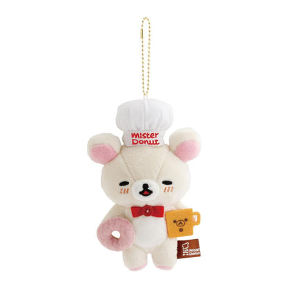 SAN-X | Rilakkuma Korilakkuma Plush Keychain Bag Charm Hanging Plush (Mister Donut Store Limited)