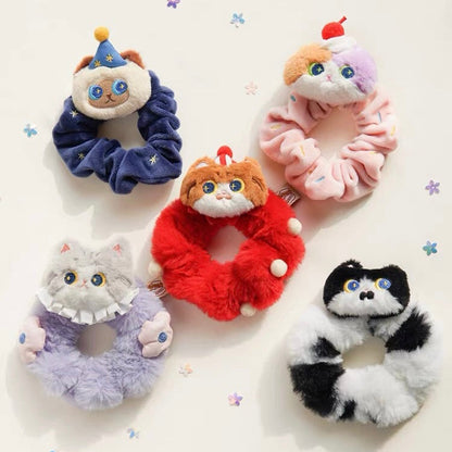 Mewji♡Cat Mascot Scrunchie Hair Tie 妙吉猫 毛茸茸大肠发圈/头绳
