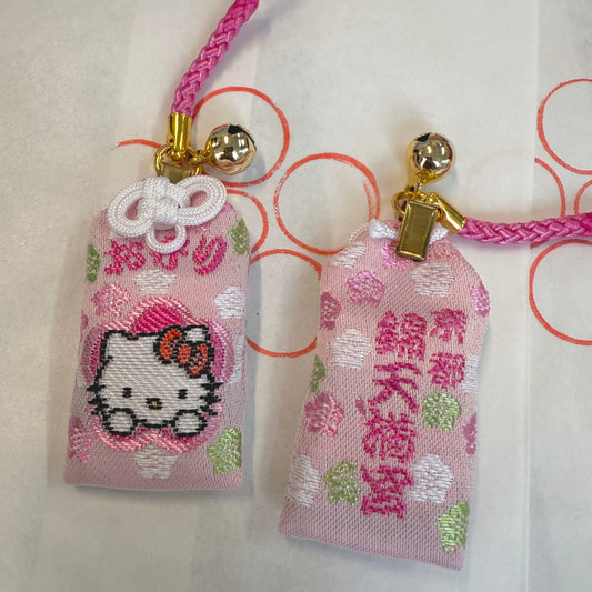 Nishiki Tenmangu Shrine | Sanrio Omamori Phone Charm With Bell (Hello Kitty - S)