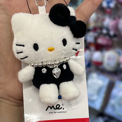 【售完无补】Sanrio | Hello Kitty Mascot Holder 凯蒂猫 联名款 50周年限定 玩偶钥匙链/包挂/珍珠挂件 Black