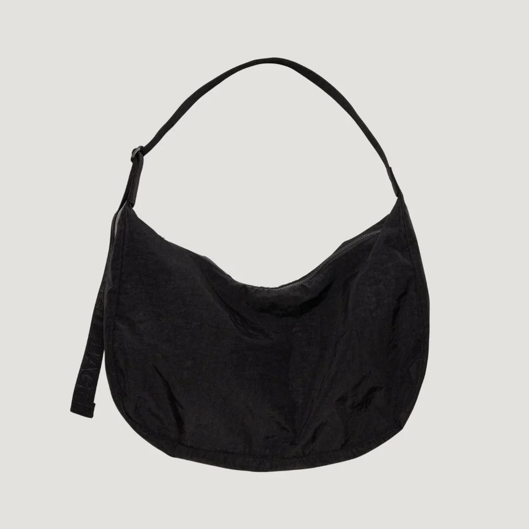 Large Nylon Crescent Bag - Black
