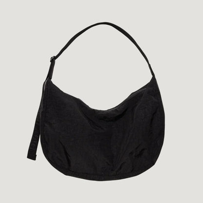 Large Nylon Crescent Bag - Black