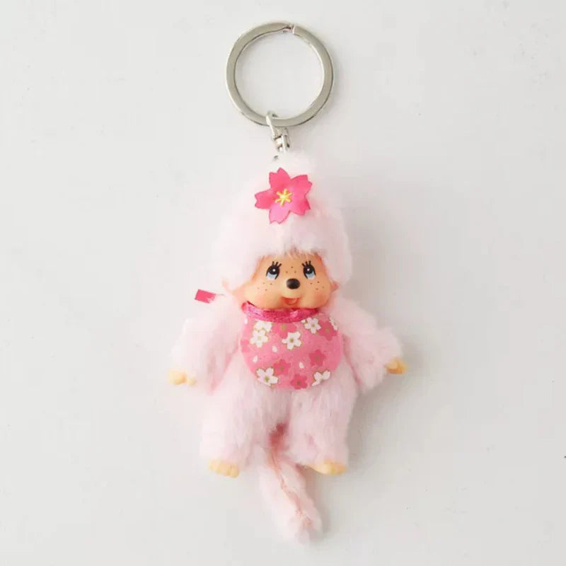 Monchhichi | Cherry Blossom Sakura Mascot Holder Plush Keychain Bag Charm 10cm Approx.
