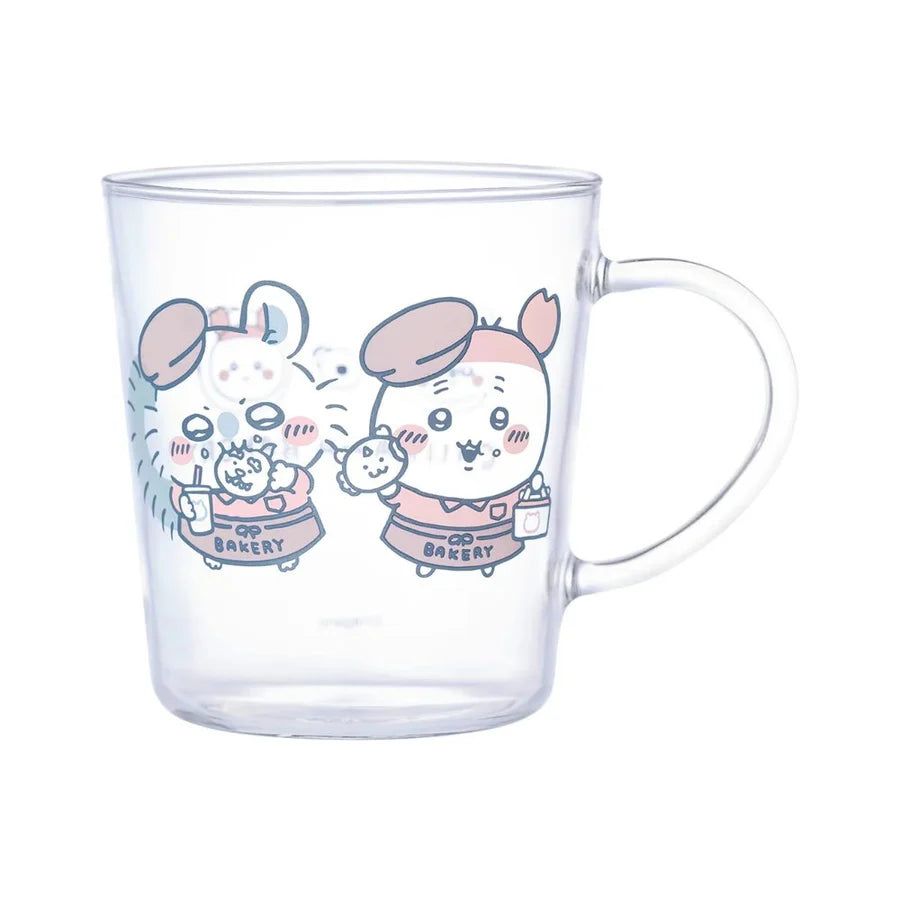 CHIIKAWA | Heat-Resistant Glass Mug φ80×H87mm (Momonga & Kani Furuhonya)