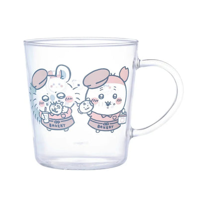 CHIIKAWA | Heat-Resistant Glass Mug φ80×H87mm (Momonga & Kani Furuhonya)