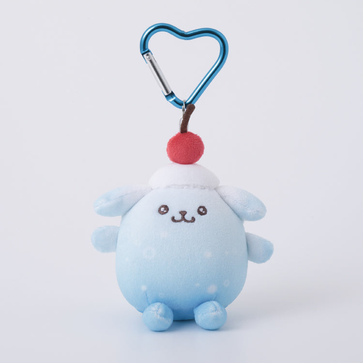 SANRIO x Kthings| Pompompurin Pom Pom Purin Mascot Holder Plush Keychain Bag Charm with Heart Carabiner 60mm Approx. (Sparkling Soda)