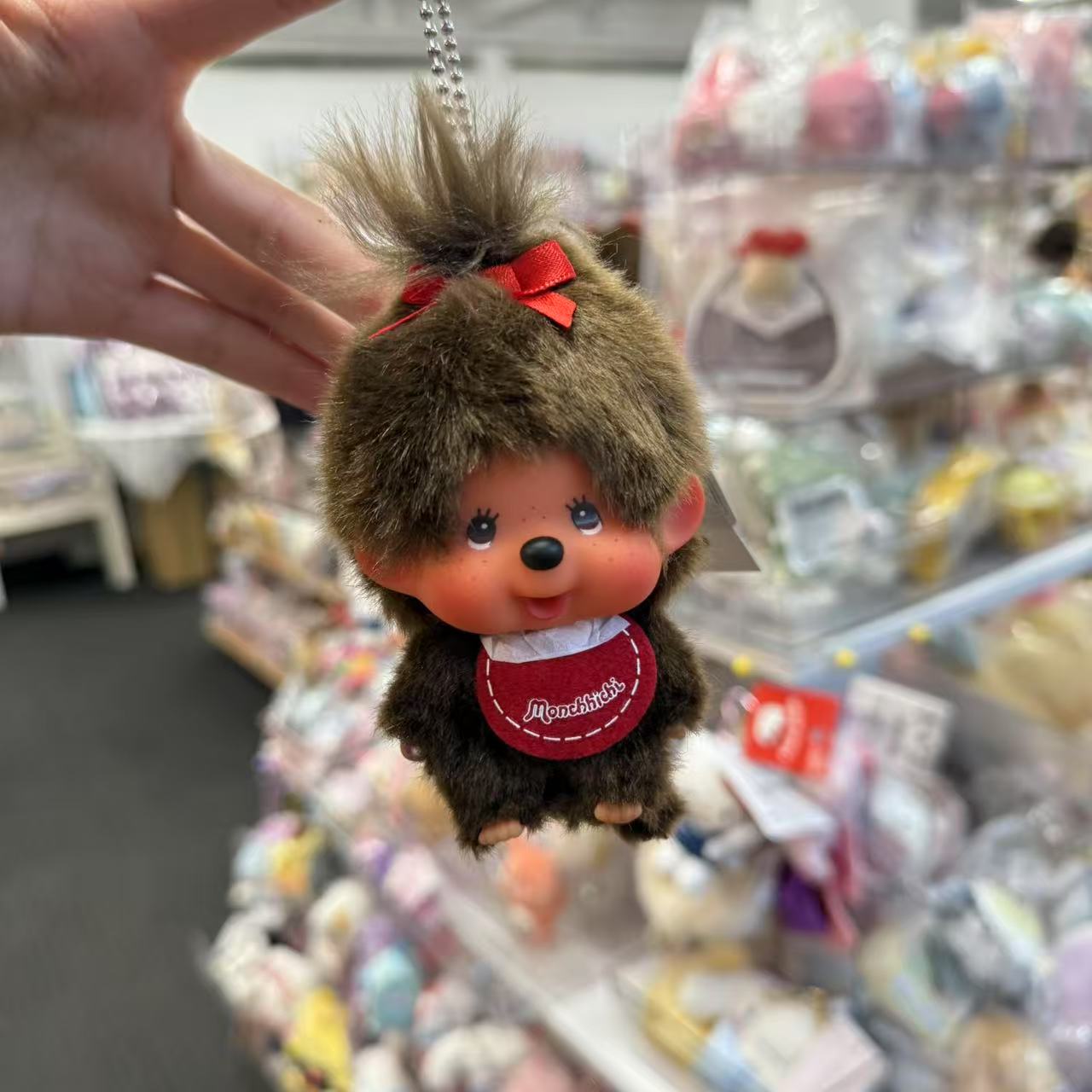 Monchhichi | Mascot Holder Plush Keychain Bag Charm SS H13×W7×D5cm (Girl)