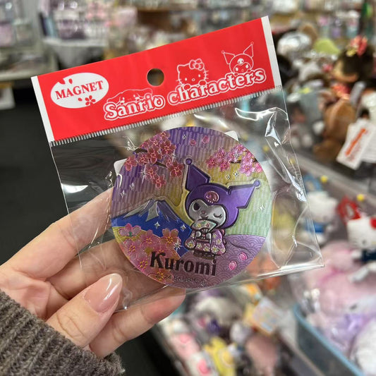 SANRIO | Kuromi Wooden Magnet (Cherry Blossom & Mount Fuji)