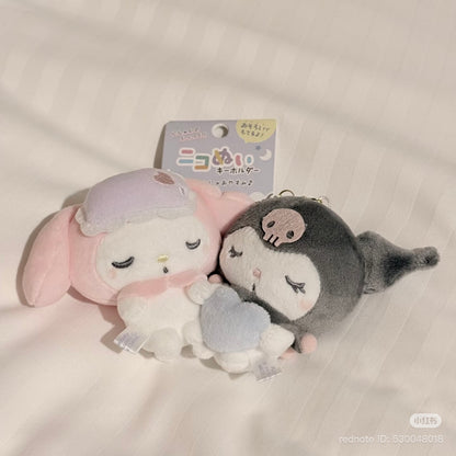 SANRIO x Crux | Kuromi & My Melody Magnetic Plush Keychain Bag Charm Mascot 160×160×70mm (Munyatto)