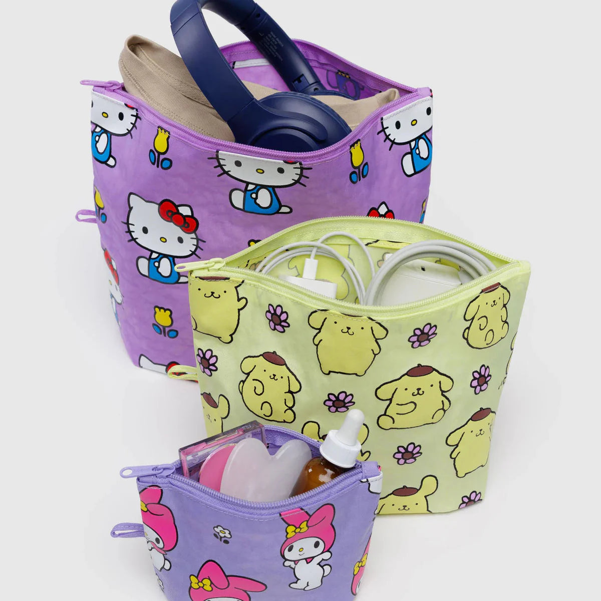 Baggu Go Pouch Set (Hello Kitty and Friends Florals)