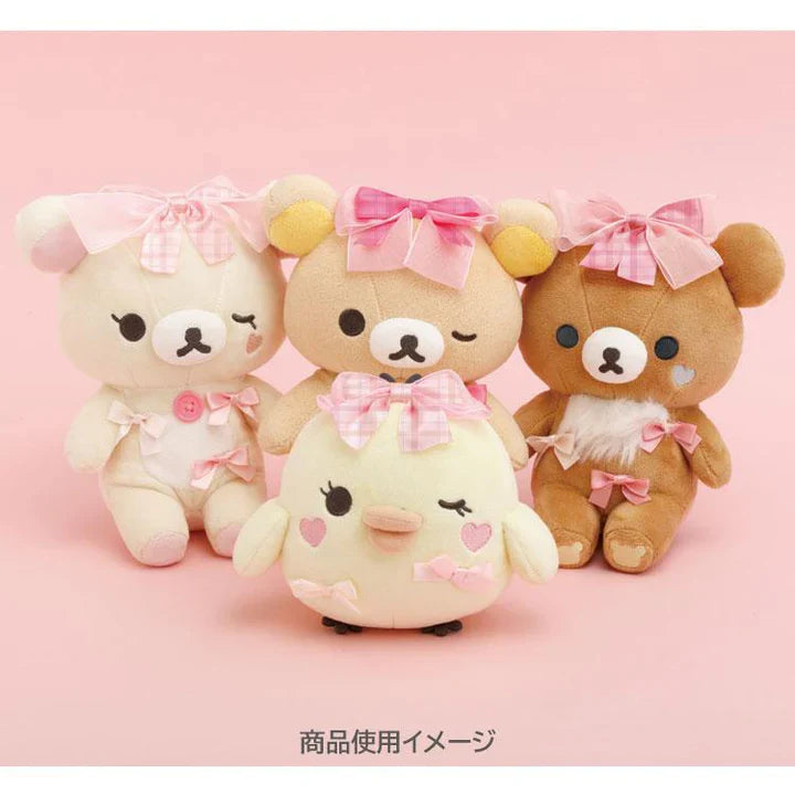 SAN-X | Chairoikoguma Plush Doll Plush Toy Ribbon Wink 180×150×105mm (Makeup Rilakkuma)