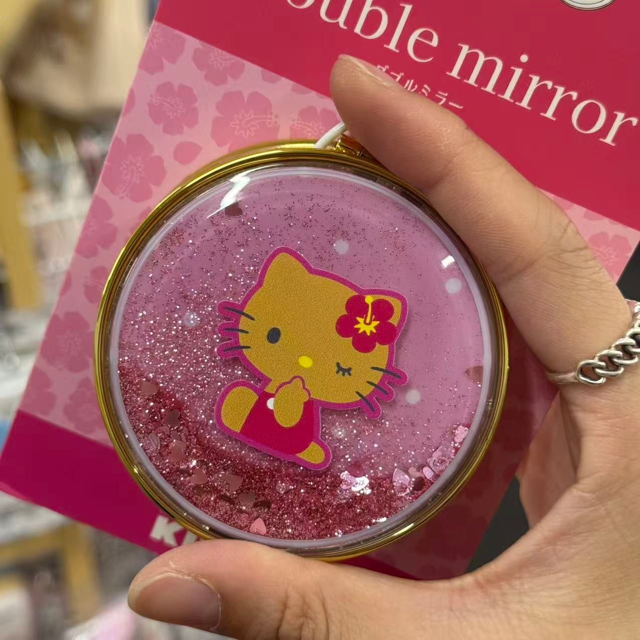 SANRIO | Hello Kitty Shake Shake Floating Double Mirror 72x75x13mm