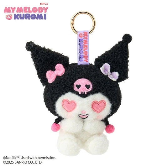SANRIO | Kuromi Plush Mascot Holder Keychain Bag Charm W13×D6.5×H16cm (Netflix My Melody & Kuromi)