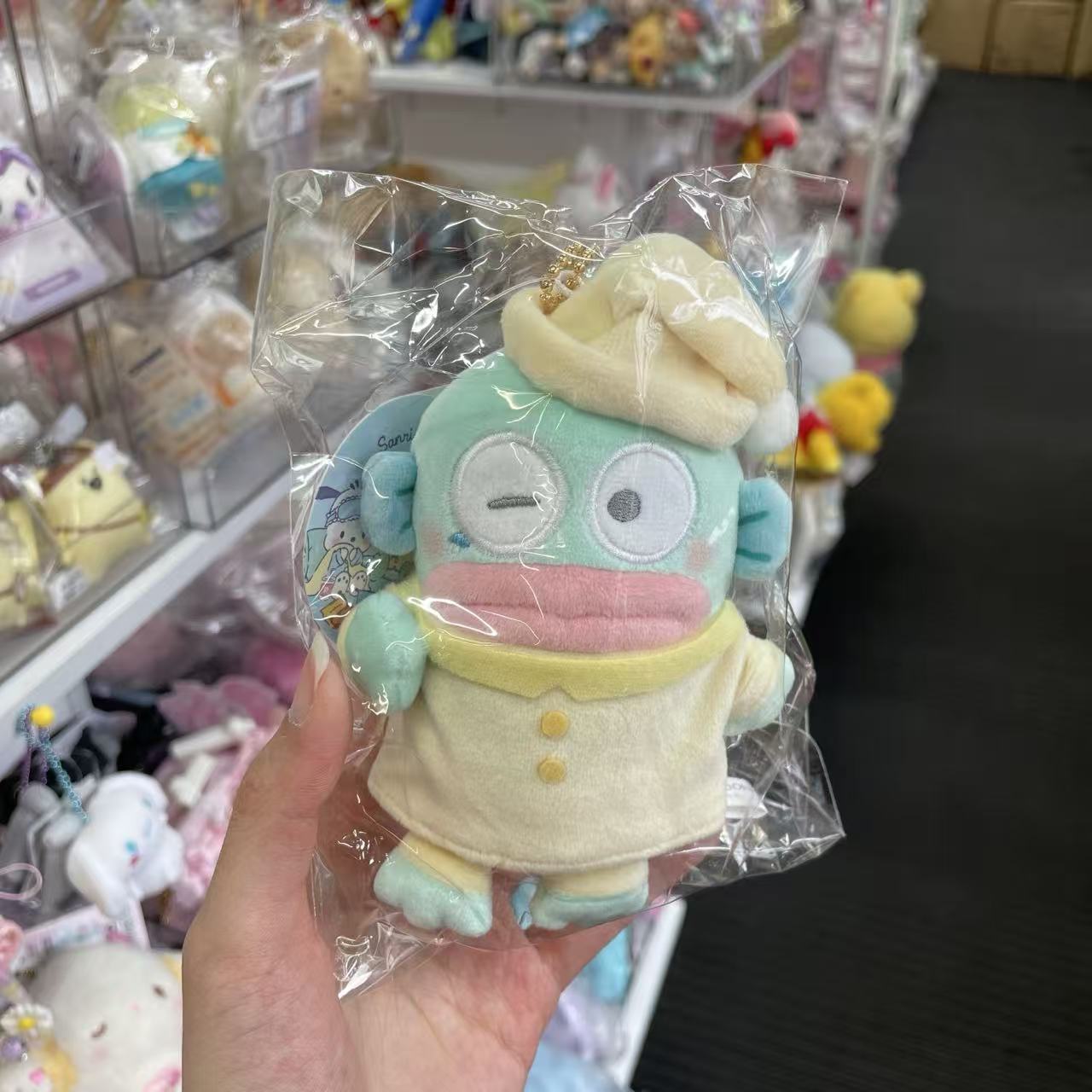 SANRIO | Hangyaodon Mascot Holder Plush Keychain Bag Charm 10cm Approx. (Pyjama Party)