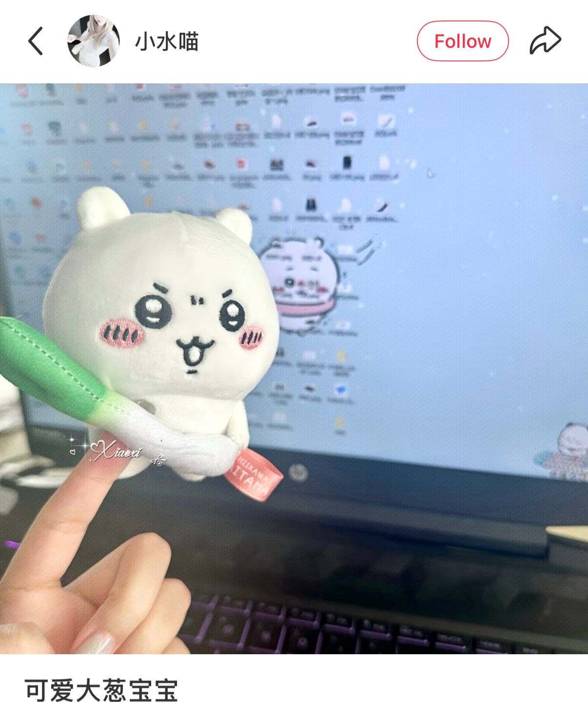 CHIIKAWA | Chiikawa Plush Mascot Holder Bag Charm 10cm (Fukaya Onion)