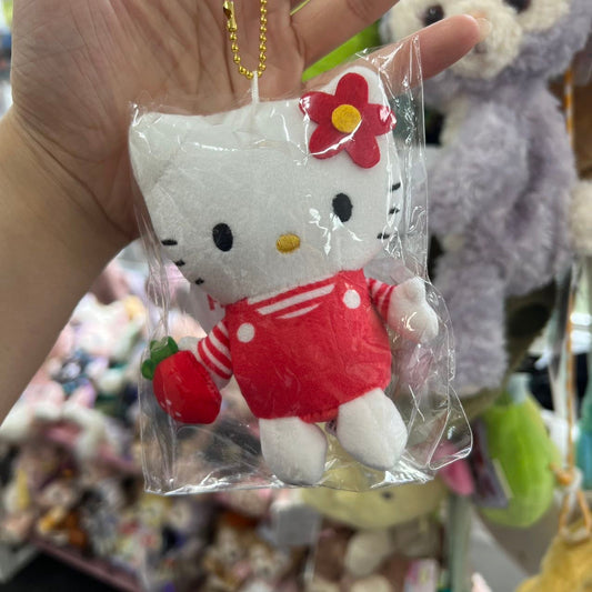 Sanrio | Hello Kitty 50Th Anniversary Limited Edition Mascot Holder Plush Keychain (Strawberry)