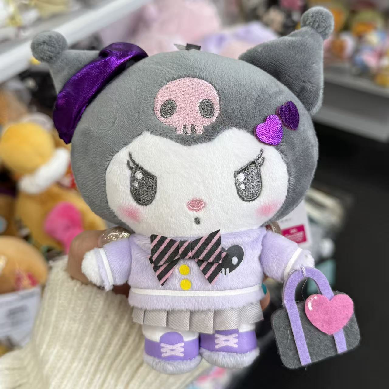 SANRIO x Avail | Kuromi Mascot Holder Plush Keychain Bag Charm 50×75×138mm (High School Series Heisei)