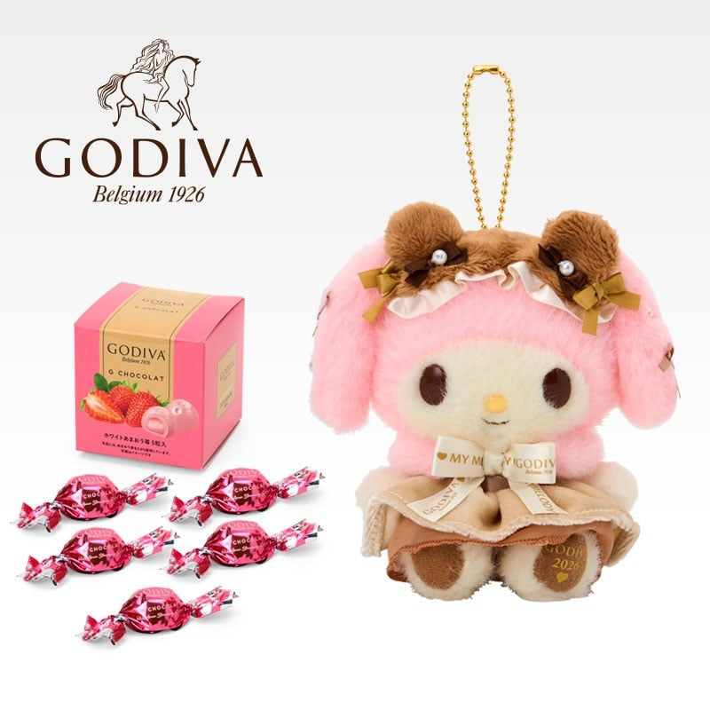 Godiva x Sanrio | My Melody Plush Keychain & Strawberry Chocolate
