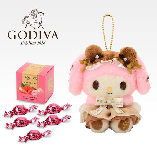 Godiva x Sanrio | My Melody Plush Keychain & Strawberry Chocolate