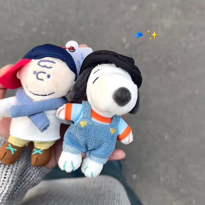 USJ | PEANUTS Snoopy Charlie Brown Plush Keychain Bag Charm W10.3cm×H12.4cm×D3.9cm