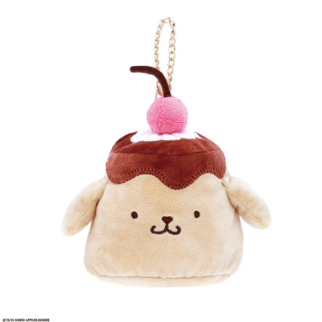 SANRIO | Pompompurin Pom Pom Purin Mini Pouch Die-Cut Pouch with Bag Charm Keychain H10 x W10 x D10cm (Pudding)