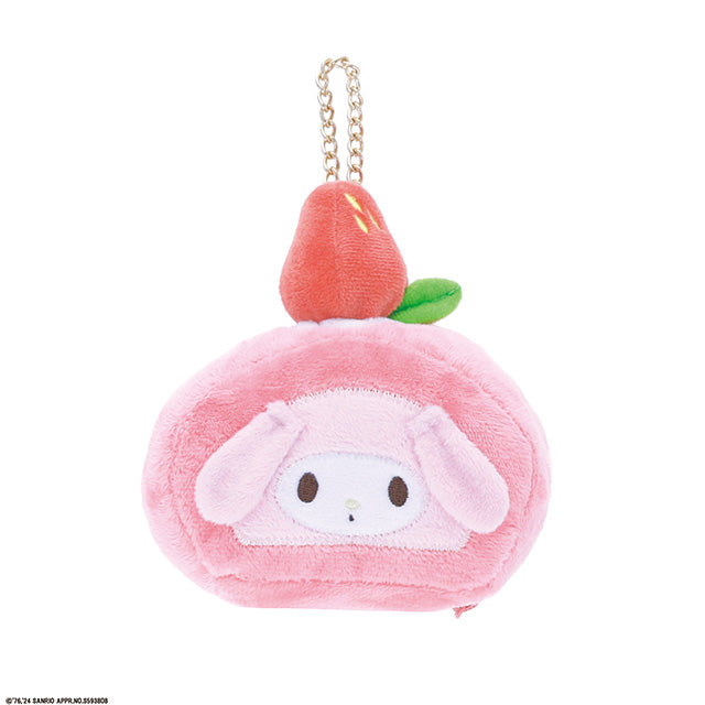 SANRIO | My Melody Mini Pouch Die-Cut Pouch Bag Charm Keychain H7 x W10 x D5.5cm (Roll Cake)