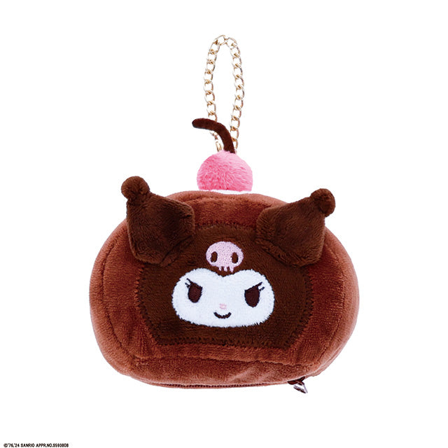 SANRIO | Kuromi Mini Pouch Die-Cut Pouch Bag Charm Keychain H18 x W11 x D8cm (Roll Cake)