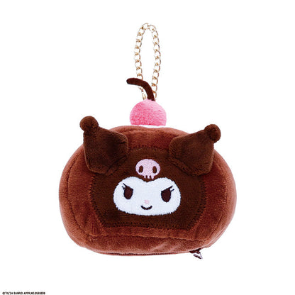 SANRIO | Kuromi Mini Pouch Die-Cut Pouch Bag Charm Keychain H18 x W11 x D8cm (Roll Cake)