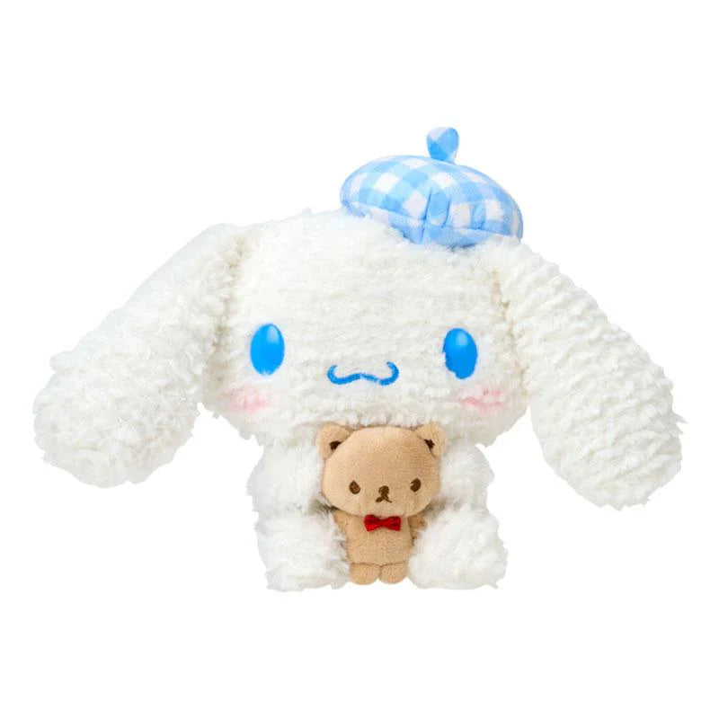 SANRIO | Cinnamoroll Gingham Beret Plush Toy Plush Doll 285×138×185mm (With Bear)