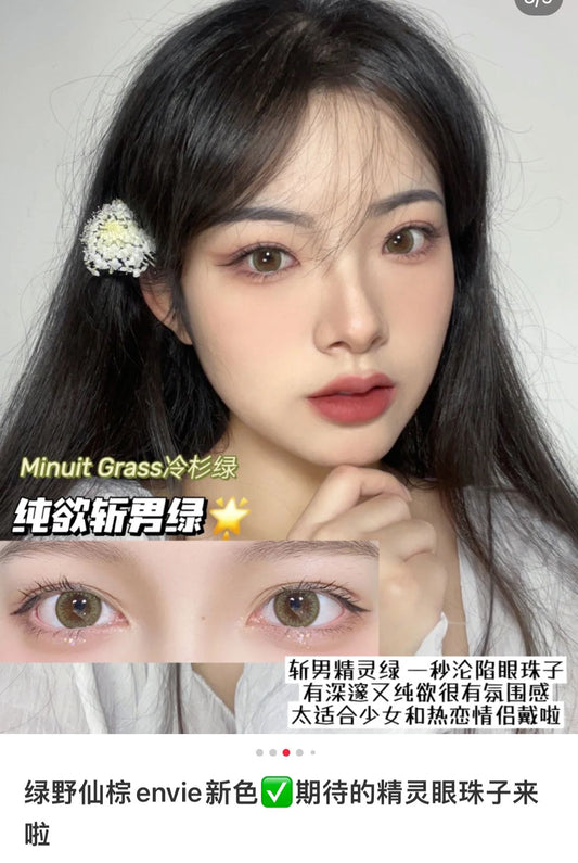 Enviecolor Contacts 1 Day 10 Pieces Minuit Grass Dia14.2Mm Bc8.6Mm